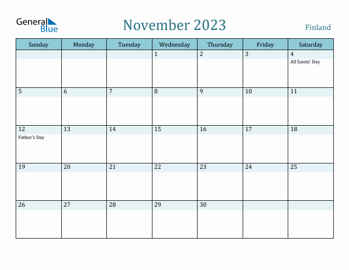 November 2023 Calendar with Holidays