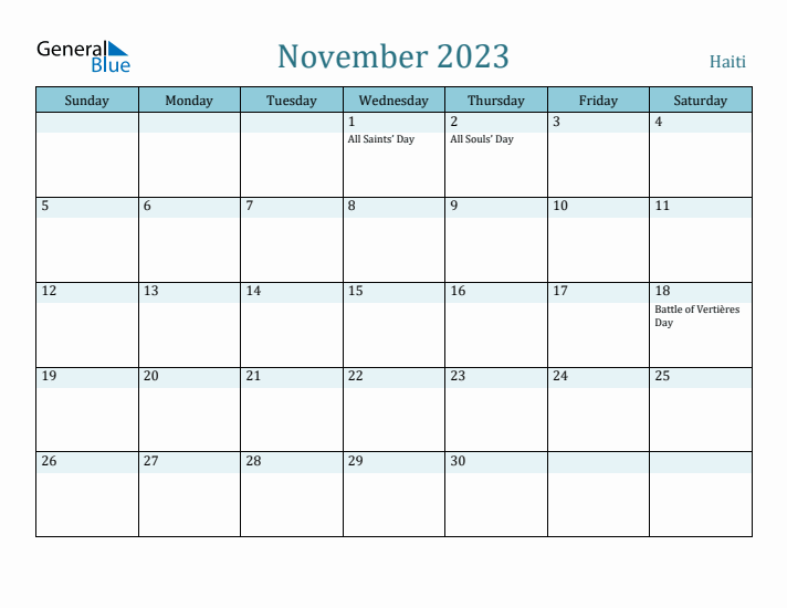 November 2023 Calendar with Holidays