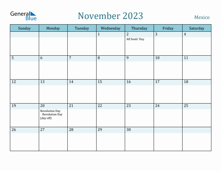 November 2023 Calendar with Holidays