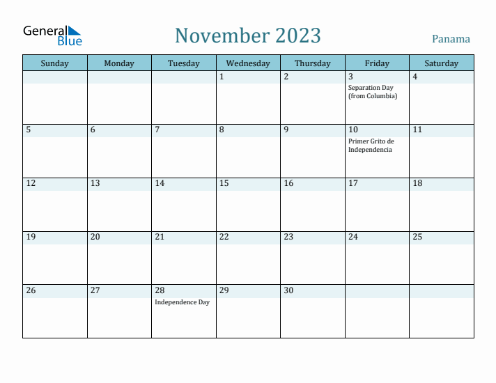 November 2023 Calendar with Holidays