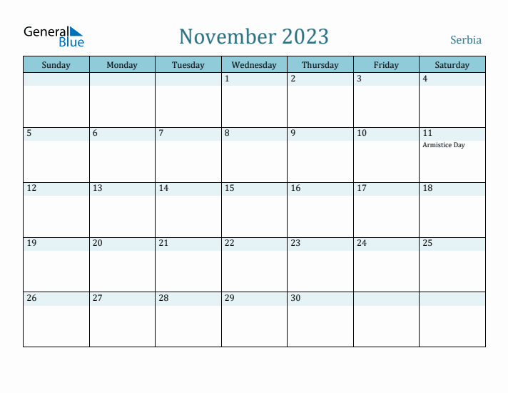 November 2023 Calendar with Holidays