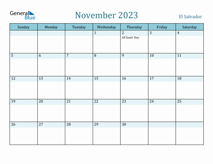 November 2023 Calendar with Holidays