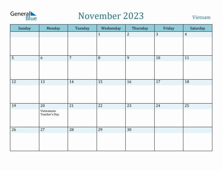 November 2023 Calendar with Holidays