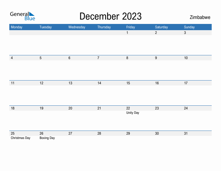 Fillable December 2023 Calendar