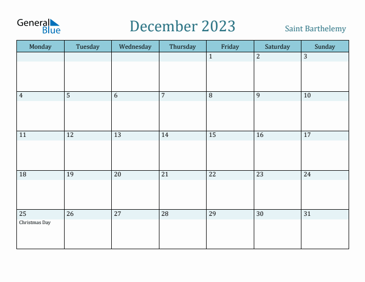 December 2023 Calendar with Holidays