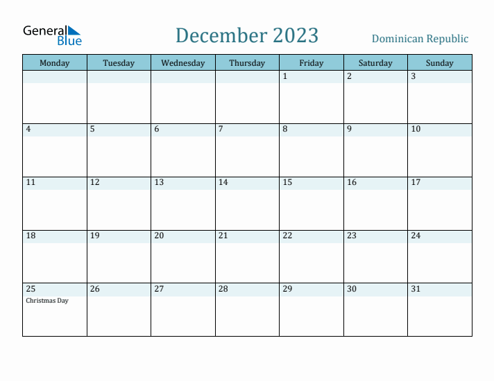 December 2023 Calendar with Holidays