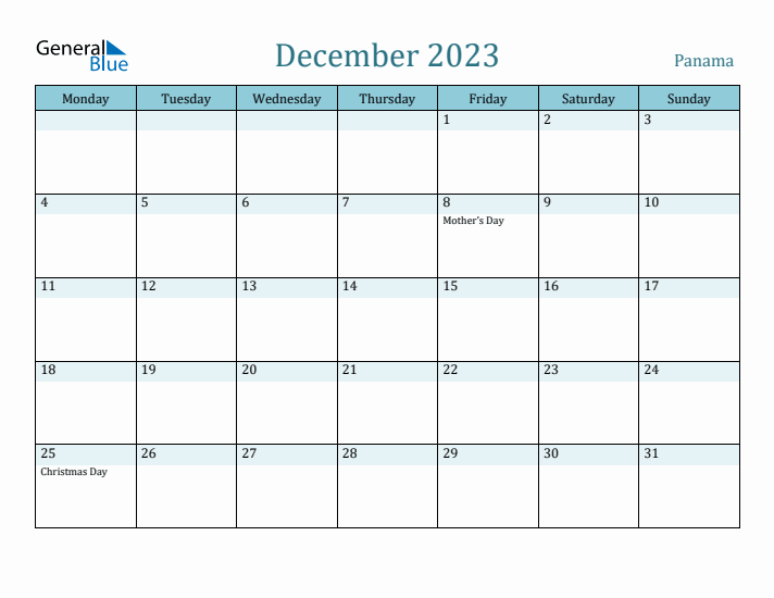 December 2023 Calendar with Holidays