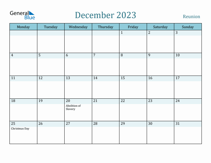 December 2023 Calendar with Holidays