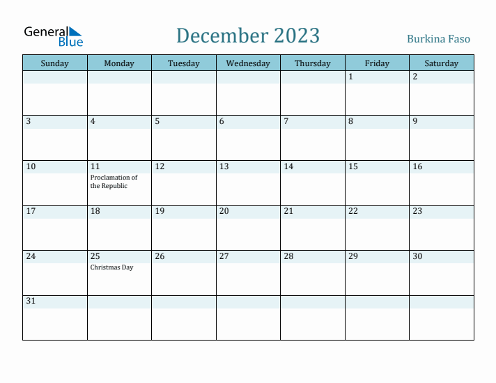 December 2023 Calendar with Holidays