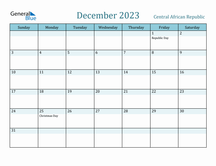 December 2023 Calendar with Holidays