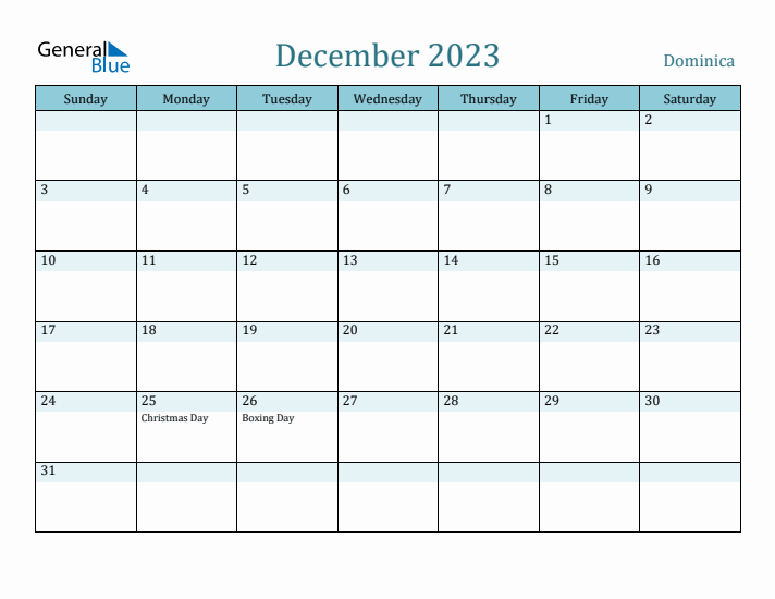 December 2023 Calendar with Holidays