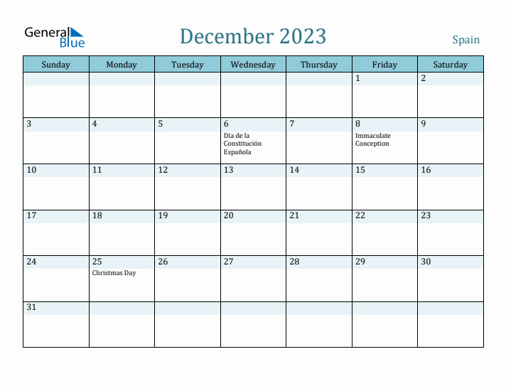 December 2023 Calendar with Holidays