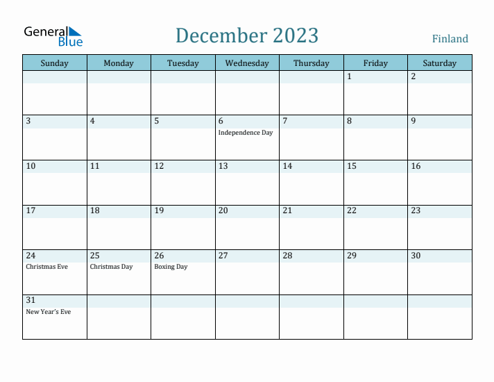 December 2023 Calendar with Holidays