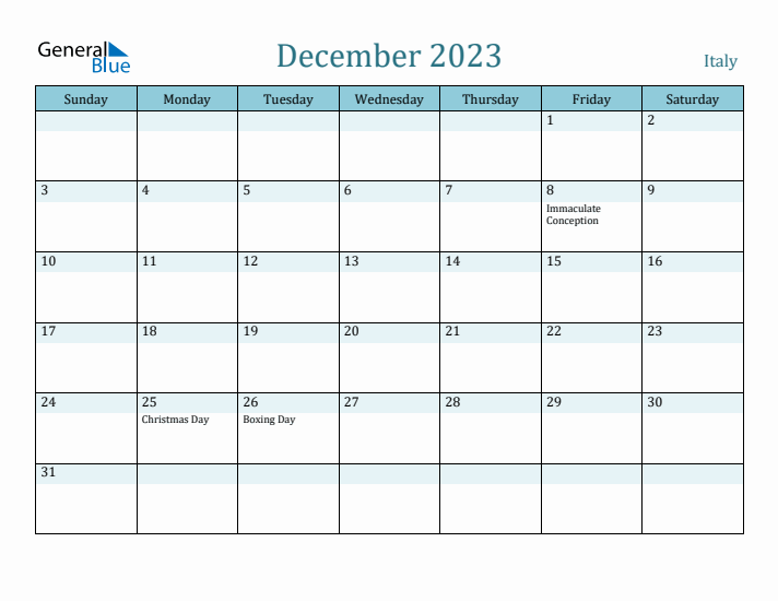 December 2023 Calendar with Holidays