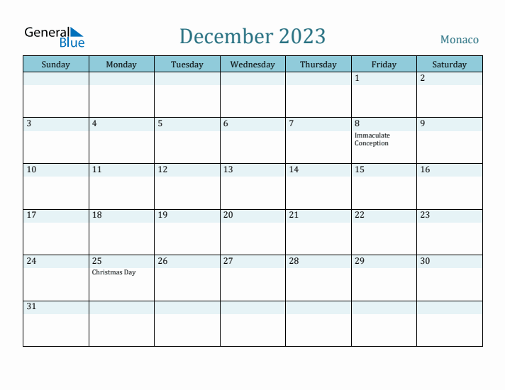 December 2023 Calendar with Holidays