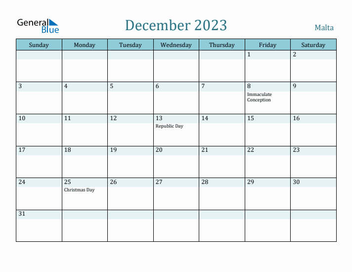 December 2023 Calendar with Holidays