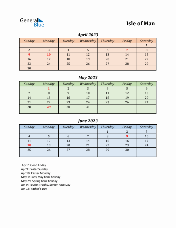 Q2 2023 Holiday Calendar - Isle of Man