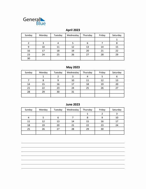 Free Printable Quarterly Calendar 2023