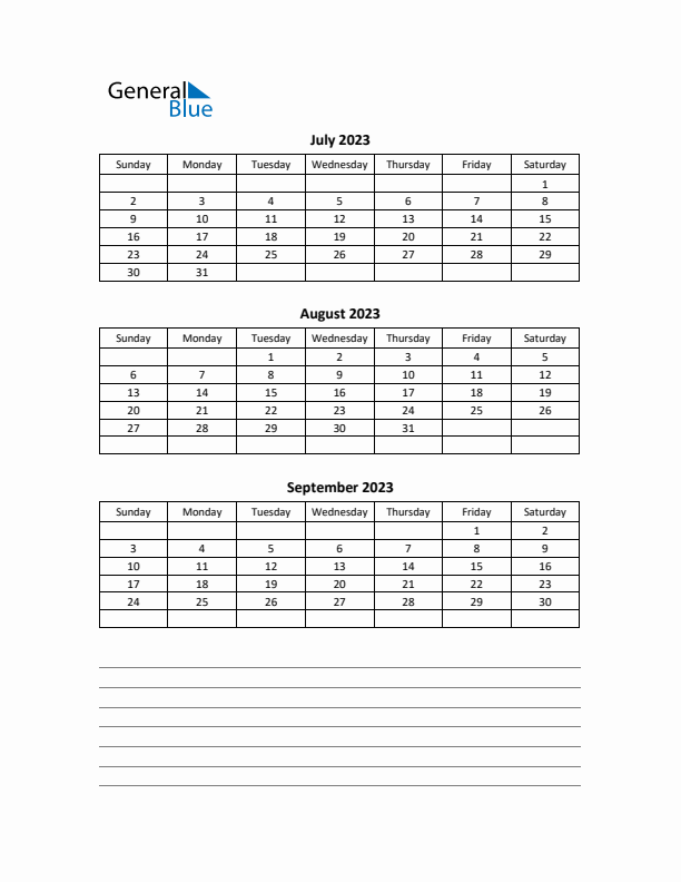 Free Printable Quarterly Calendar 2023