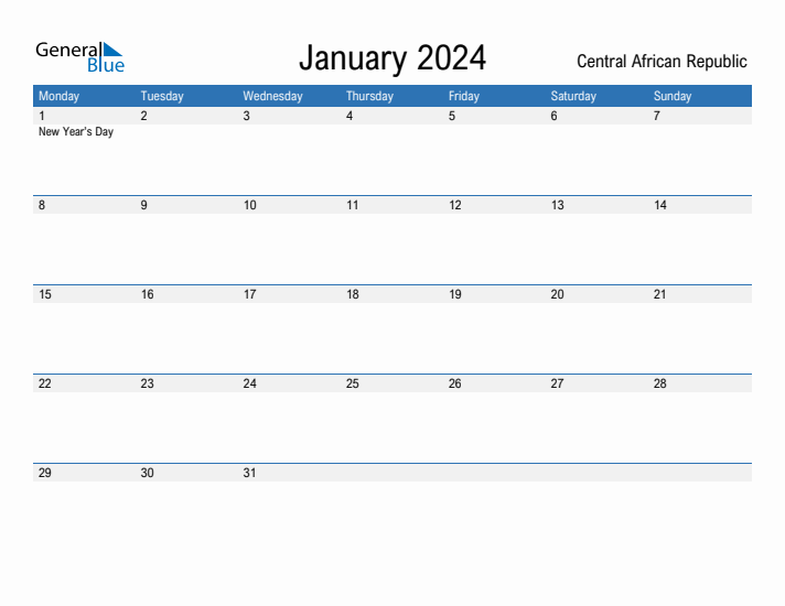 Fillable January 2024 Calendar