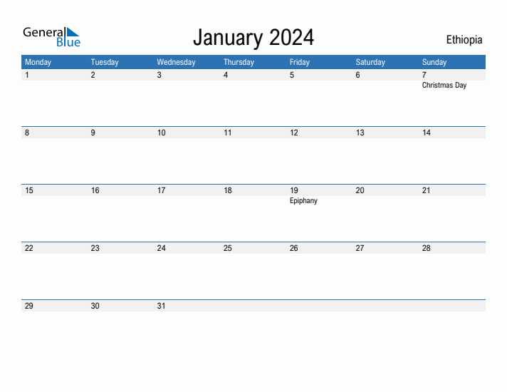 Fillable January 2024 Calendar