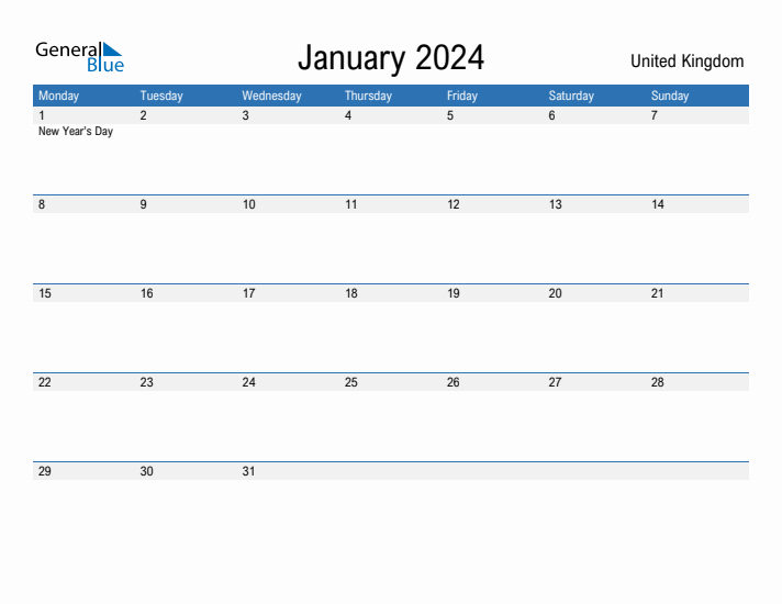 Fillable January 2024 Calendar