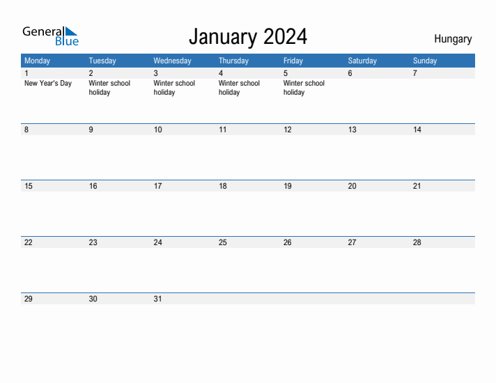 Fillable January 2024 Calendar