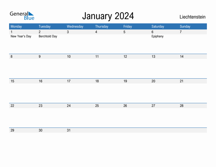 Fillable January 2024 Calendar