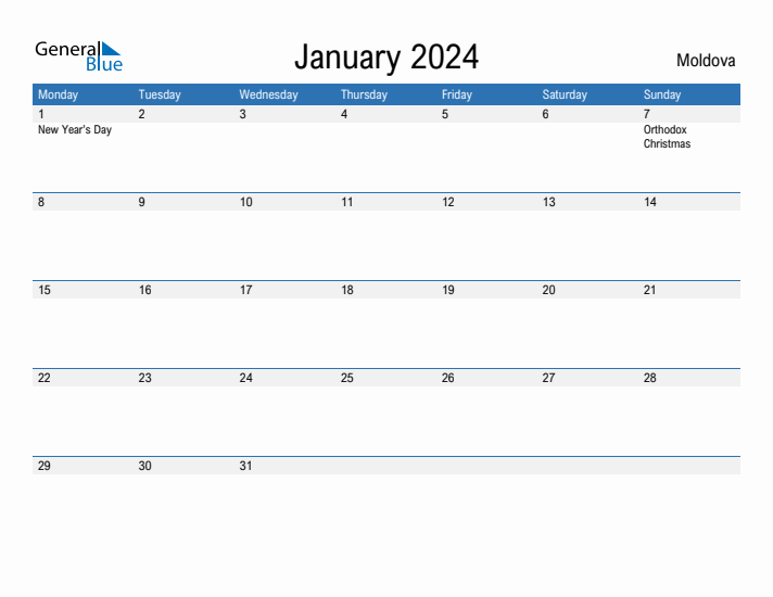 Fillable January 2024 Calendar