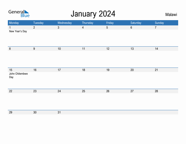 Fillable January 2024 Calendar