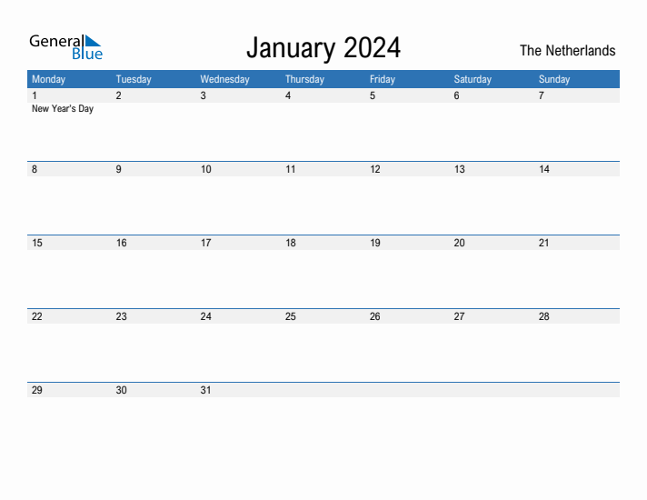 Fillable January 2024 Calendar