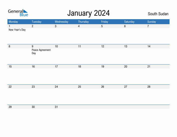 Fillable January 2024 Calendar