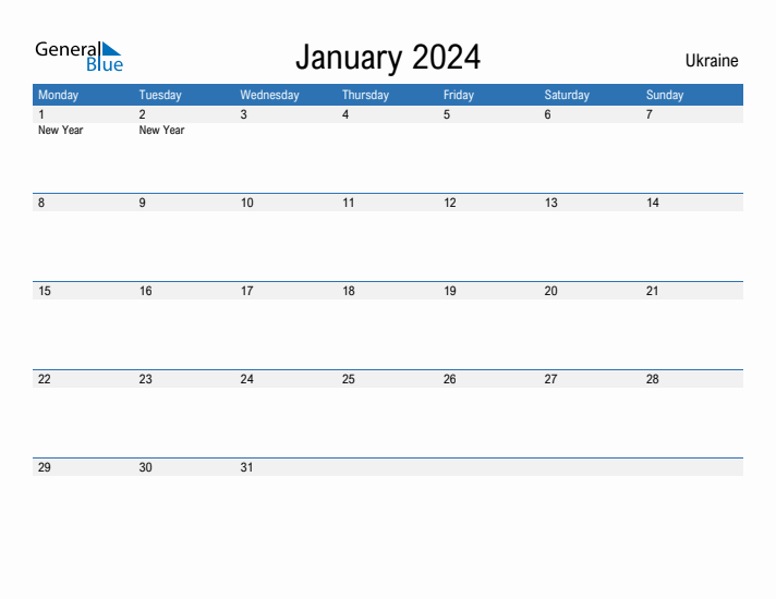 Fillable January 2024 Calendar