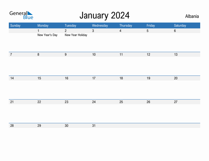 Fillable January 2024 Calendar