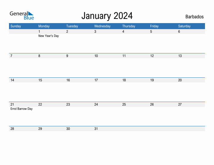 Fillable January 2024 Calendar