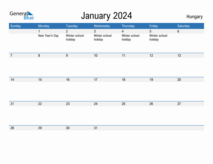 Fillable January 2024 Calendar