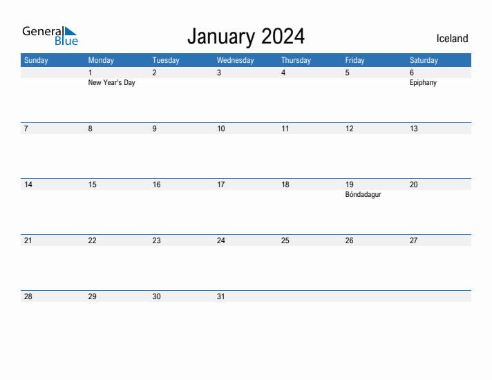 Fillable January 2024 Calendar