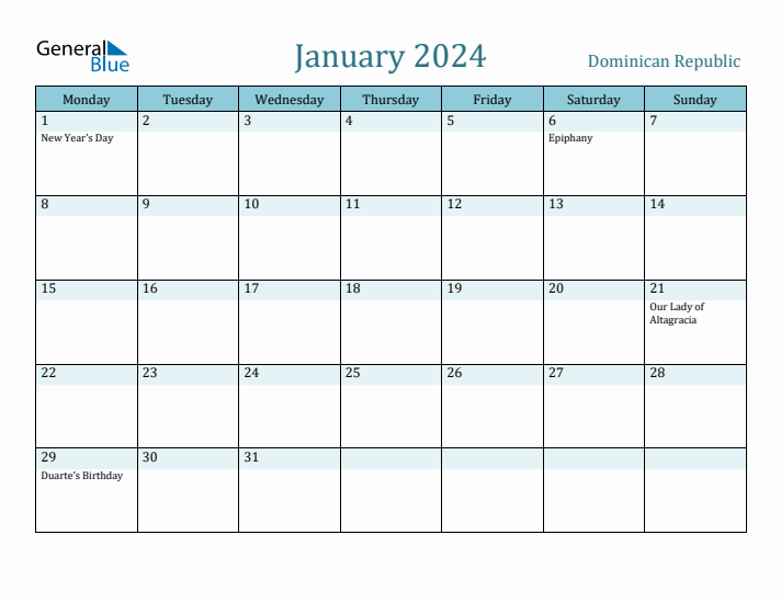 January 2024 Calendar with Holidays