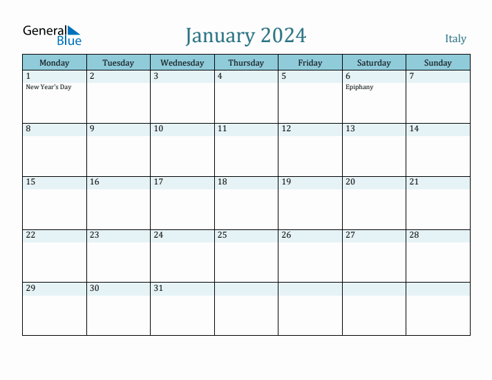 January 2024 Calendar with Holidays