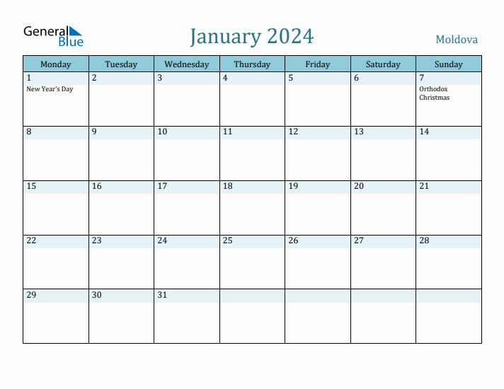 January 2024 Calendar with Holidays