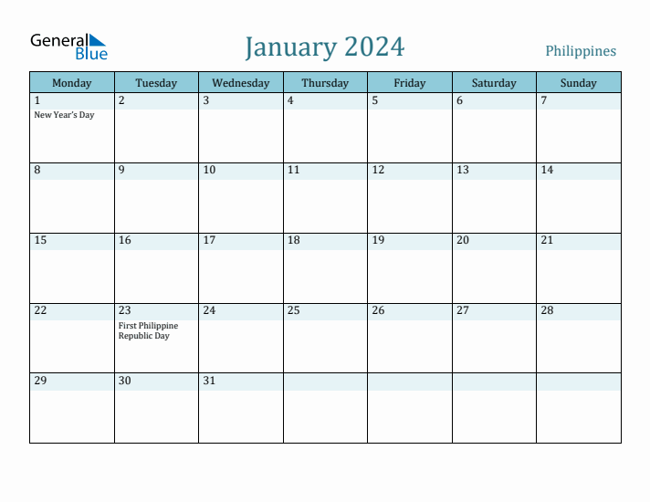 January 2024 Calendar with Holidays