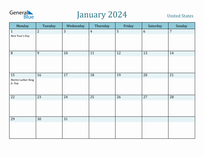 January 2024 Calendar with Holidays