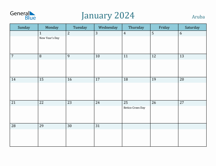 January 2024 Calendar with Holidays