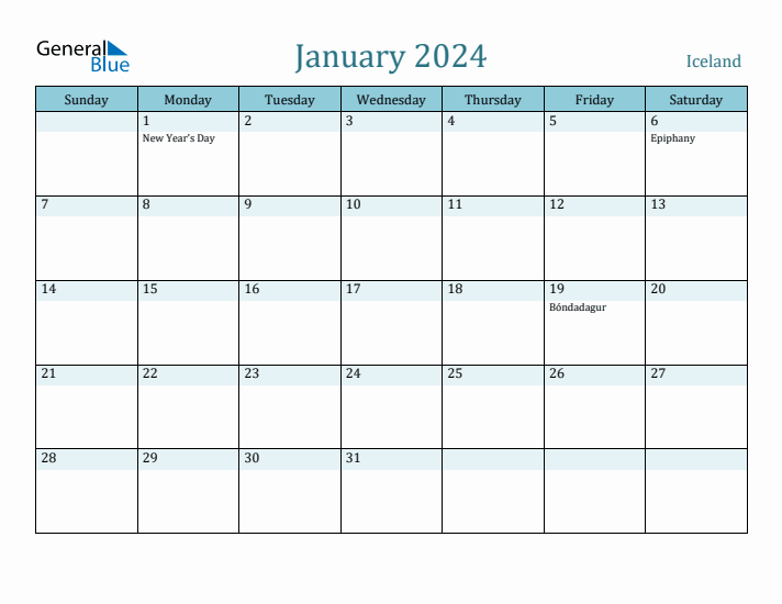 January 2024 Calendar with Holidays