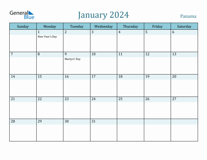 January 2024 Calendar with Holidays