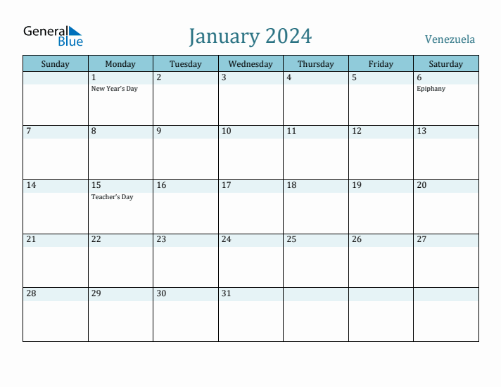 January 2024 Calendar with Holidays