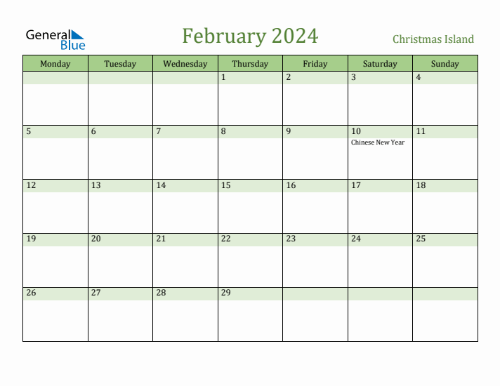 February 2024 Calendar with Christmas Island Holidays