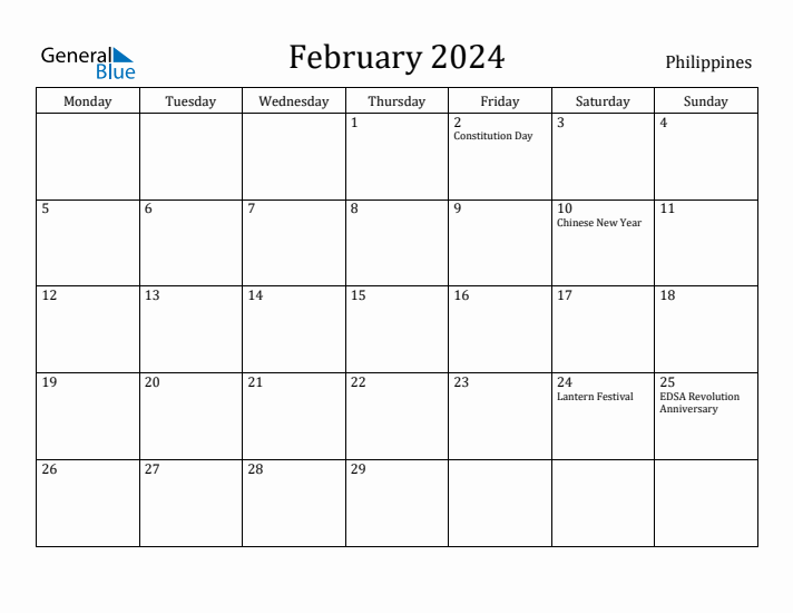 February 2024 Calendar Philippines