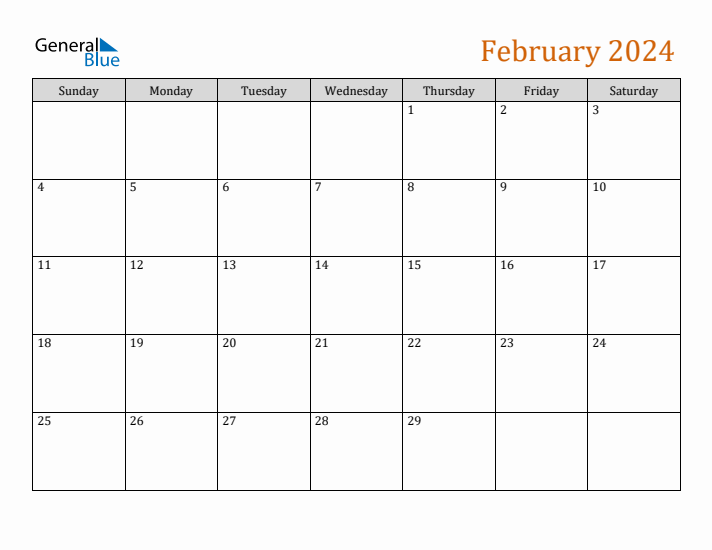 Editable February 2024 Calendar