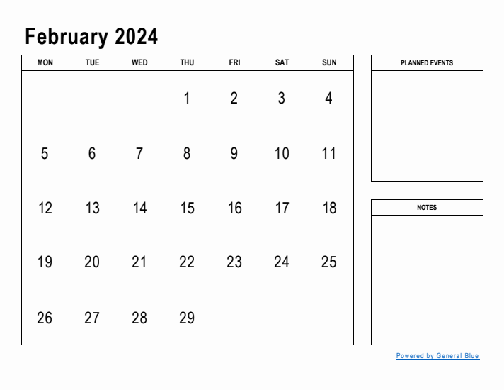 February 2024 Calendar Planner